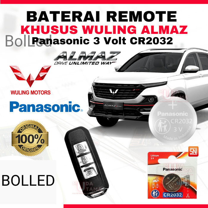 Baterai Remote Mobil WULING ALMAZ - ORIGINAL PANASONIC CR2032 3 Volt | Battery Remote WULING ALMAZ -