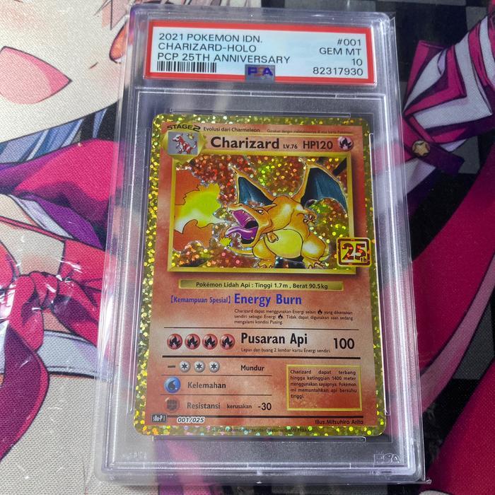 PSA 10 Charizard Holo ID 25th Anniversary Celebrations Kartu Pokemon TCG Indonesia