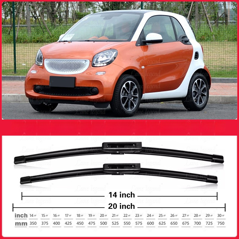 For Smart ForTwo 453 C453 A453 2014 - 2022 Front Wiper Blades Brushes Cutter Windscreen Windshield A