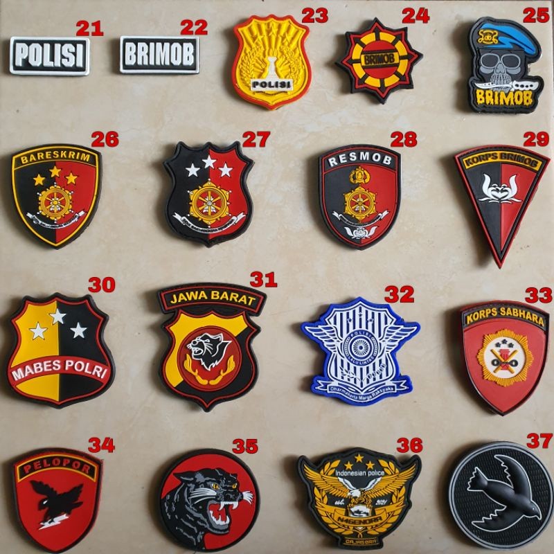 GHOST COLLECTION - RUBBER PATCH LOGO POLISI - POLRI - BRIMOB - GEGANA - POLICE - POLICE - PATCH RUBB
