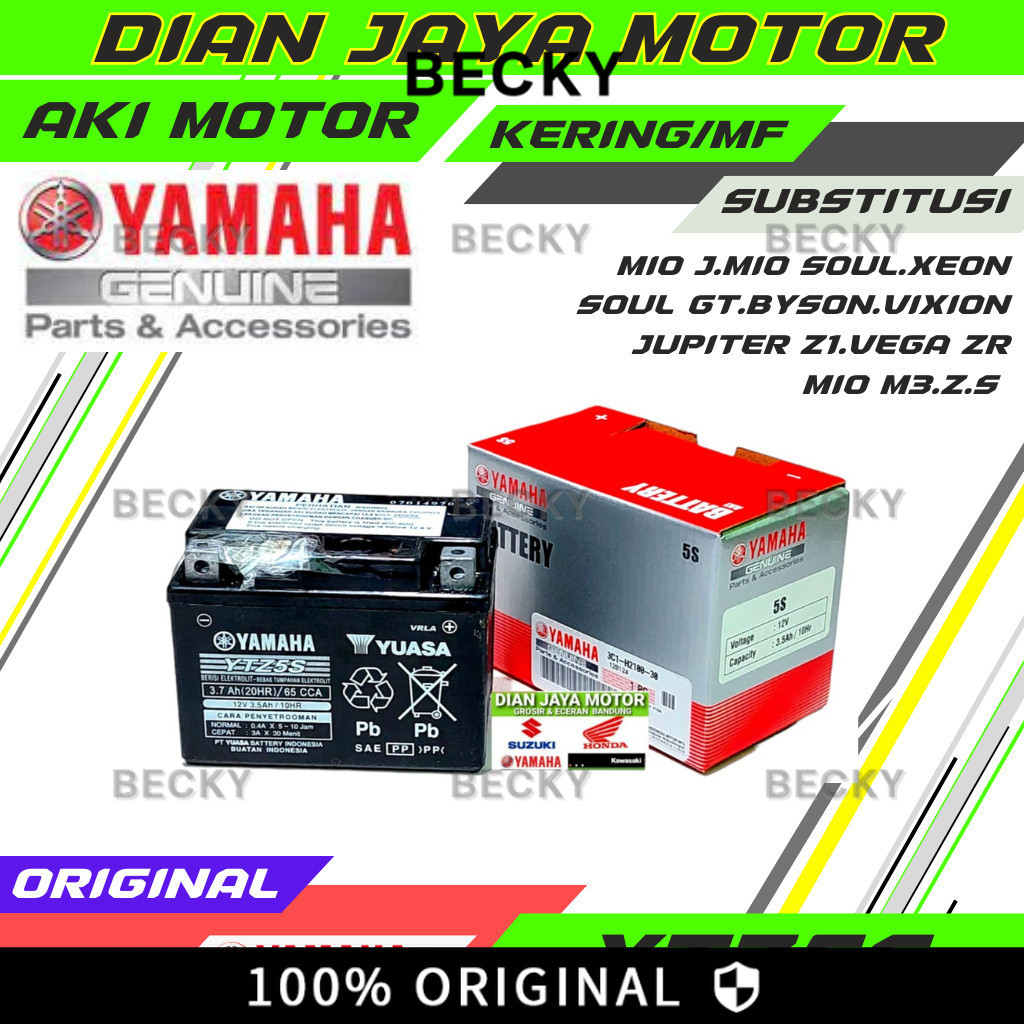 Aki Accu Motor Original YTZ5S Yamaha Vixion mio j fino125.Bison soul gt X rade Xeon. Beat vario Scoo
