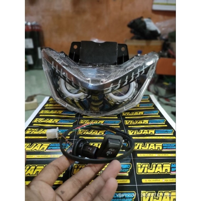 (ORIGINAL) Proji beat deluxe/headlamp beat LED 2020-2023/reflektor beat deluxe custom proji/reflekto