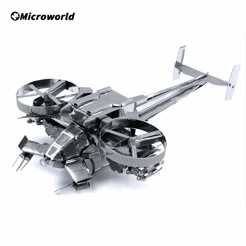 Microworld 3D Metal Puzzle Toys Avatar Scorpion Helicopter Model Kits DIY Fighter Jigsaw Christmas B