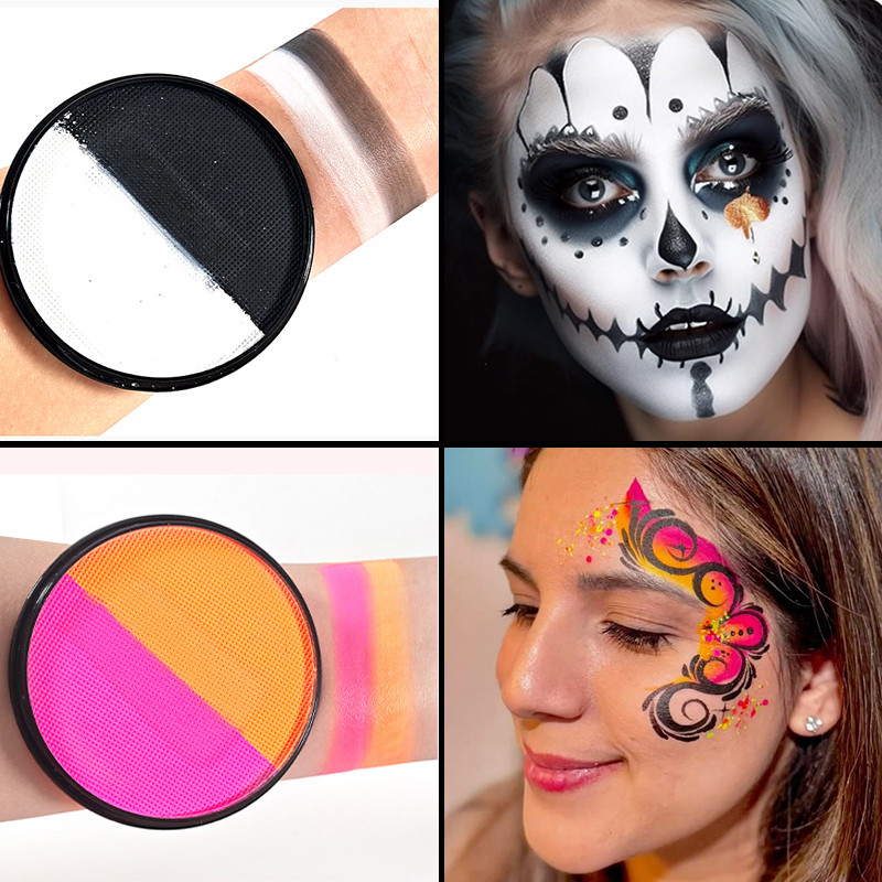 30G Multicolor Watercolor Face Paint,Dual-Tone,Easy Wash Water-Based Body Art for Stage Makeup,Art S