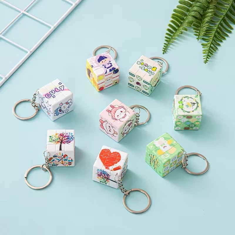 Yamata Gantungan Kunci Kubus Rubik Disney Lucu Kartun Mickey Mouse LinaBell Kuromi Gantungan Kunci P