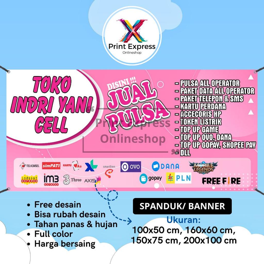 SPANDUK BANNER Toko Jual Pulsa Pingk Bisa Request Desain