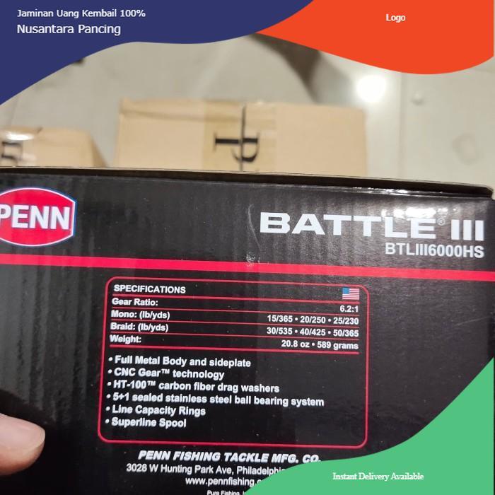 REEL PENN BATTLE III 6000 HS MERAH POWER HANDEL - FESTORE4