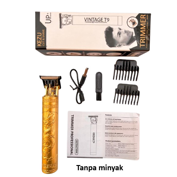 Terbaru ALAT CUKUR KUMIS JENGGOT / HAIRCLIPPER VINTAGE T9 CUKURAN KUMIS PENCUKUR RAMBUT KUMIS PORTAB