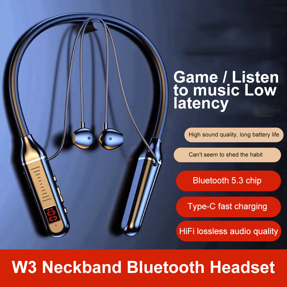 Headset Gantung Sport Bluetooth Headphone Gerakan Mode Ringan Musik Earphone Bluetooth W3 Wireless S