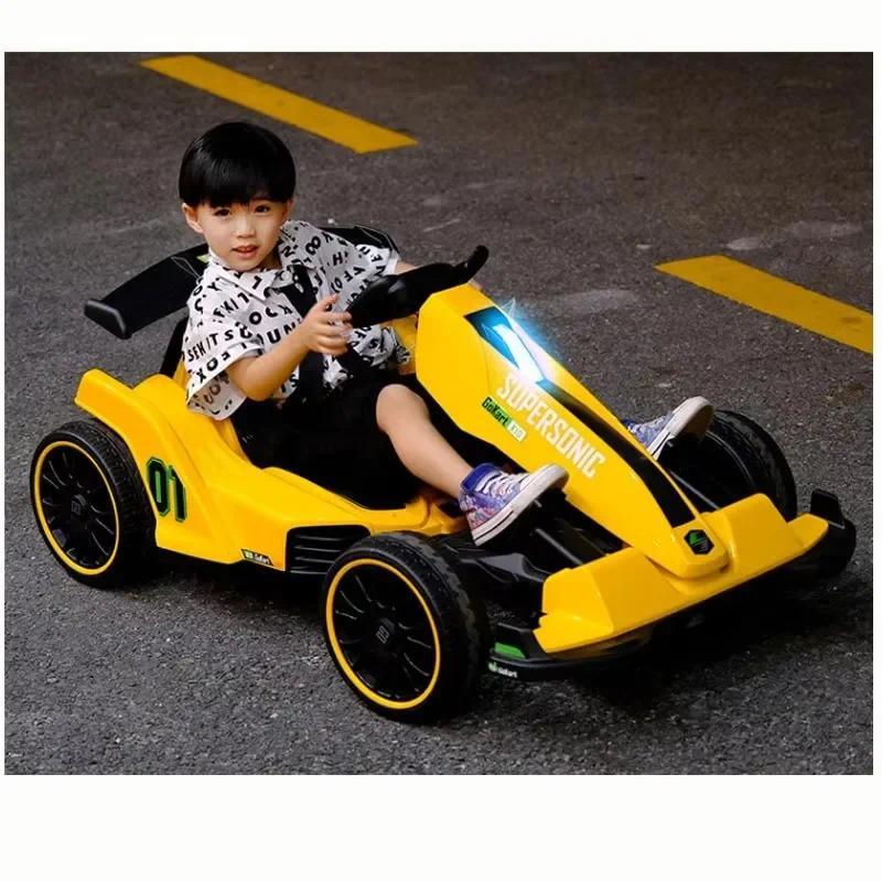Kids Electric Kart Ride on Toy Car Four Wheels Go Kart Pedal Cars for Kids Remote Control Go Kart