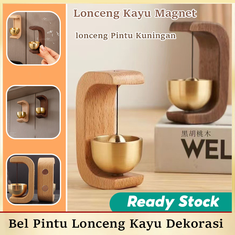 Bel Pintu Lonceng Kayu Dekorasi Bel Pintu Rumah Kantor Resto Kuningan Lonceng Kayu Magnet