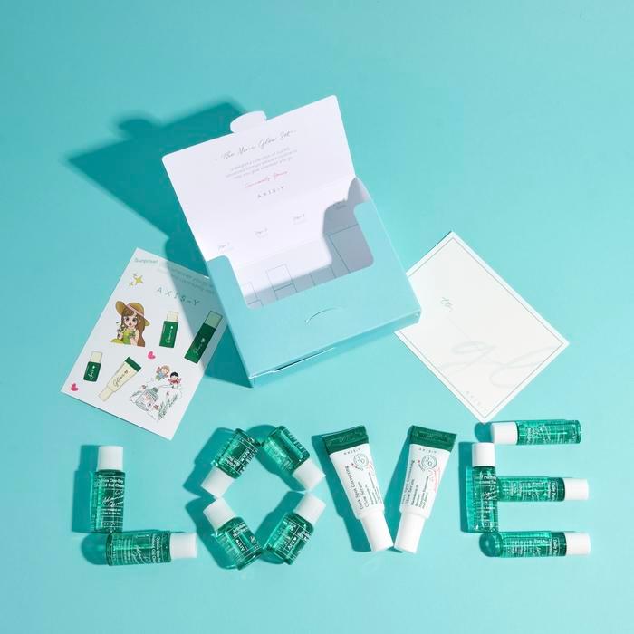promo  -AXIS-Y - The Mini Glow Set Membersihkan Wajah Memudarkan Bekas Jerawat Melembutkan Paket Per