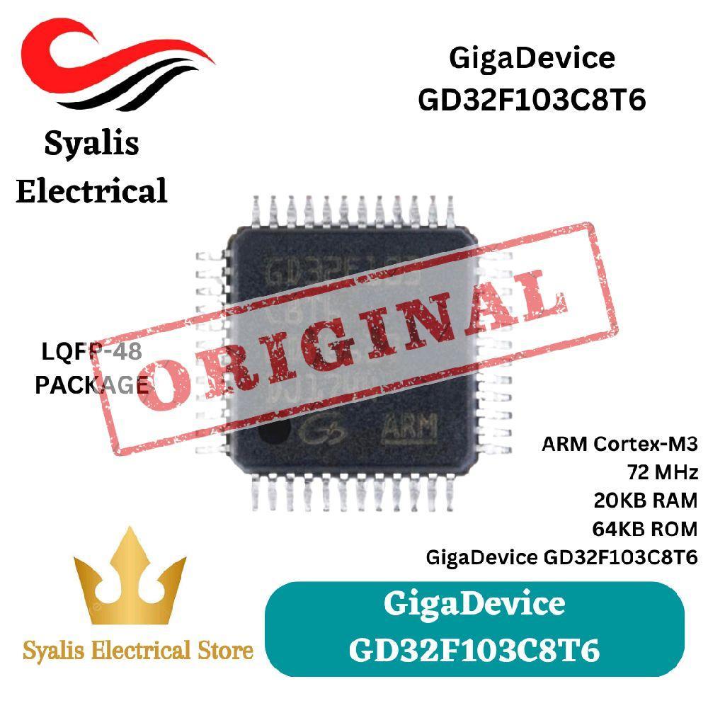 GigaDevice GD32F103C8T6 LQFP-48 ARM Cortex-M3 72MHz Microcontroller MCU 20KB RAM 64KB ROM Alternatif