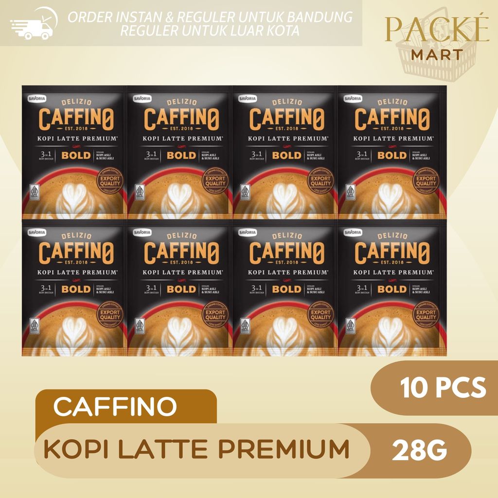 Caffino Bold Kopi Latte Premium 28g - 1RCG/10PCS / 3IN1 Premium Coffe Latte / Kopi Asli & Susu Asli 