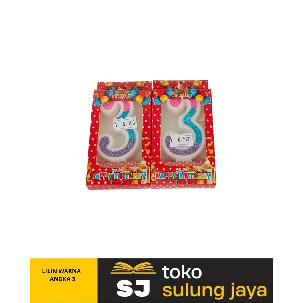 LILIN WARNA ANGKA 3 | LILIN ULANG TAHUN ANGKA 3 | LILIN WARNA | LILIN NUMBER