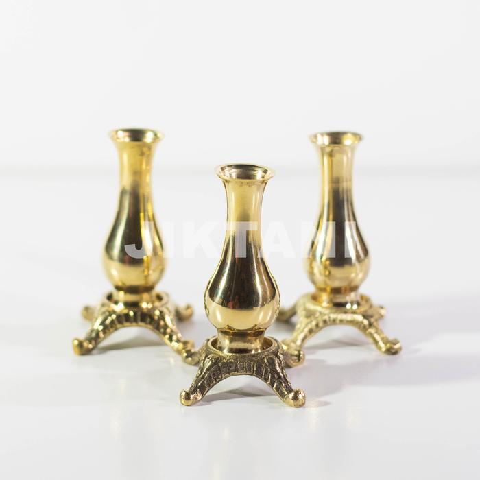 Hiolo Tempat Dupa Stick Model Vas Kuningan - Kaki Kecil