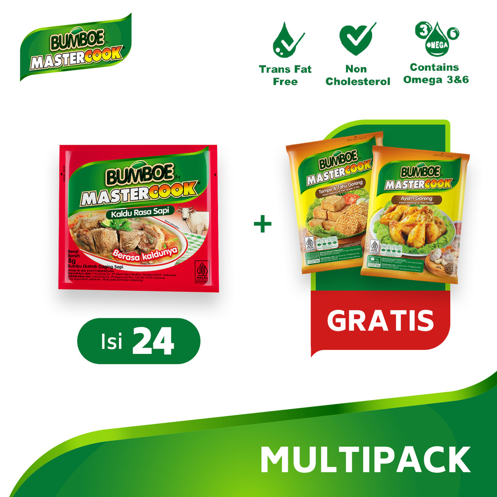 [Multipack Isi 24] Bumboe by Mastercook Kaldu Sapi GRATIS BumBoe Ayam Goreng + BumBoe Tahu Tempe Gor