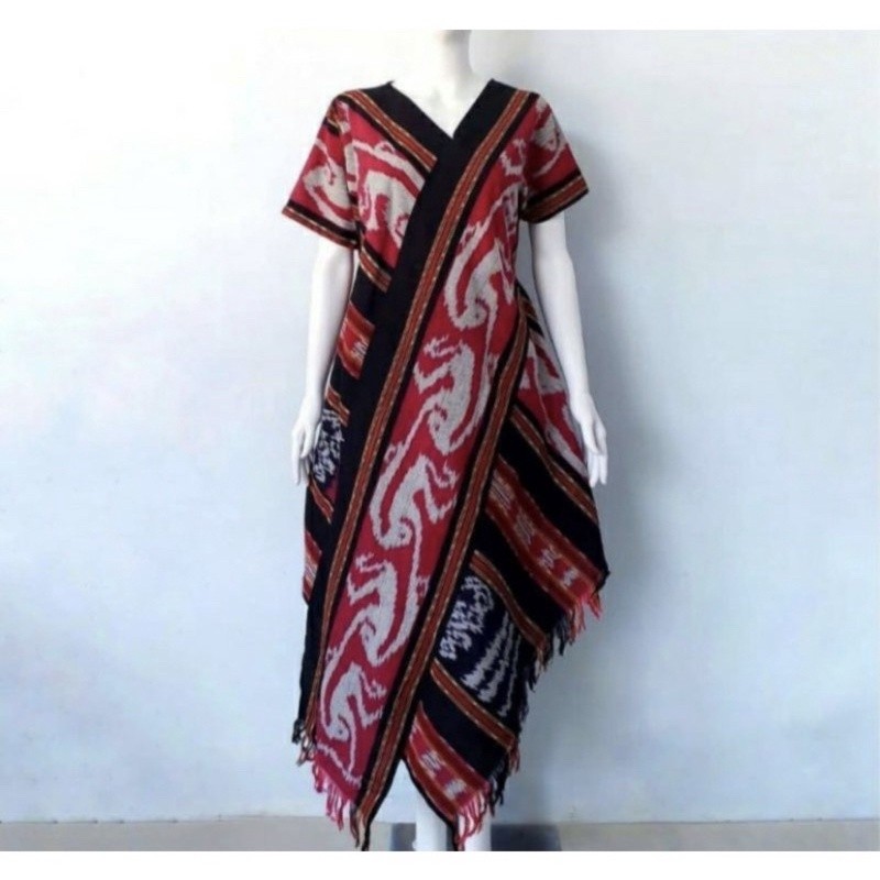 dress tenun - dress etnik tenun sumba toraja - baju tenun - baju tenun terbaru
