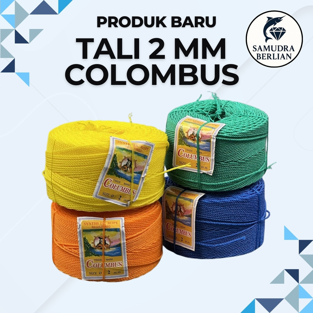 Tali Colombus PE 2mm Kuat Cocok Bentangan Jaring Dan Rumput Laut Perahu Nelayan Sulawesi Awet
