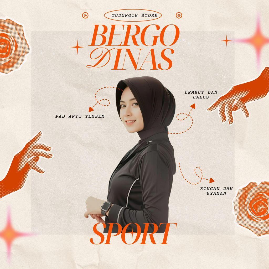 Jilbab Bergo Dinas Instan Anti Tembem untuk POLWAN PNS Dishub Persit PNS Polri PSH Bhayangkari