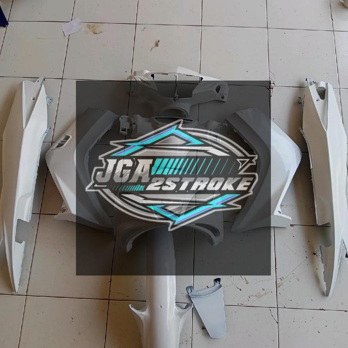 COVER BODY HALUS FULLSET YAMAHA JUPITER MX 135 LAMA BODI SET JUPITER MX OLD WARNA PUTIH GLOSSY