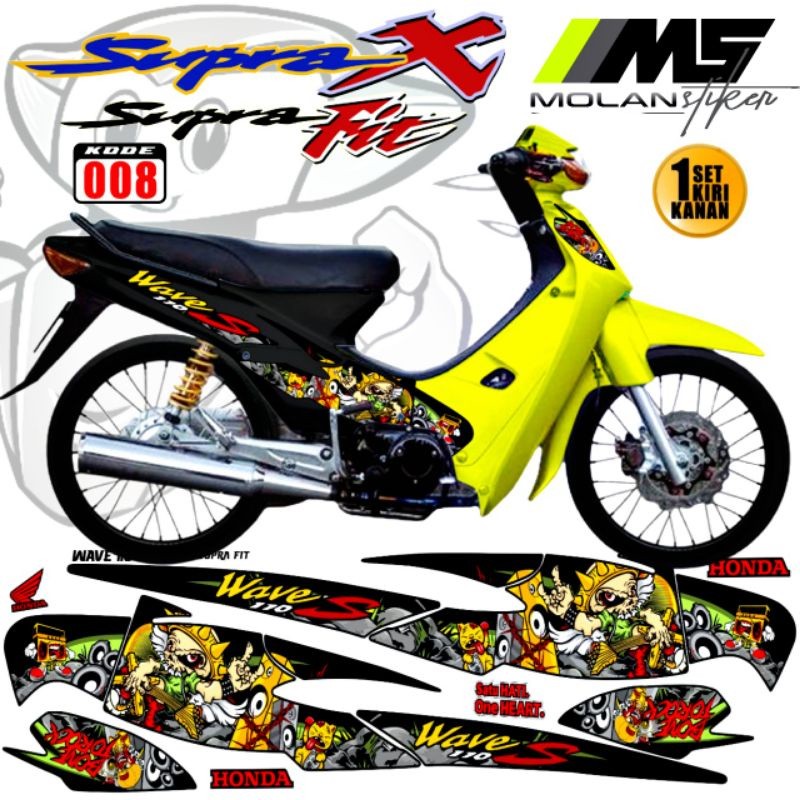Decal Sticker Striping Variasi Supra Lama /Supra X 100 /Supra X 110 /Supra Fit Lama /Supra X Lama/Ol