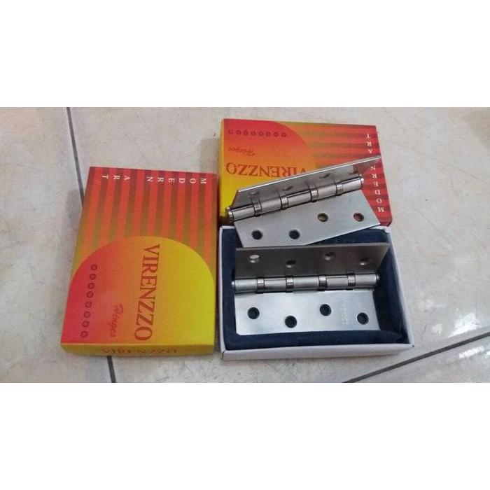 ENGSEL PINTU 4" VIRENZZO SILVER(1PSG) BAHAN TEBAL by MitraHobby