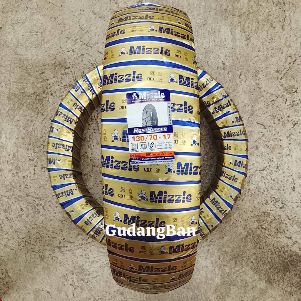 BAN MOTOR MIZZLE ROAD RUNNER UK 130 70 17 UNTUK CBR 150 TUBELES FREE PENTIL