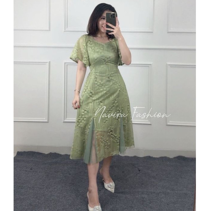 Navira - Tiara Dress - Dress Brokat - Dress Pesta - Dress Kondangan - Dress Natal