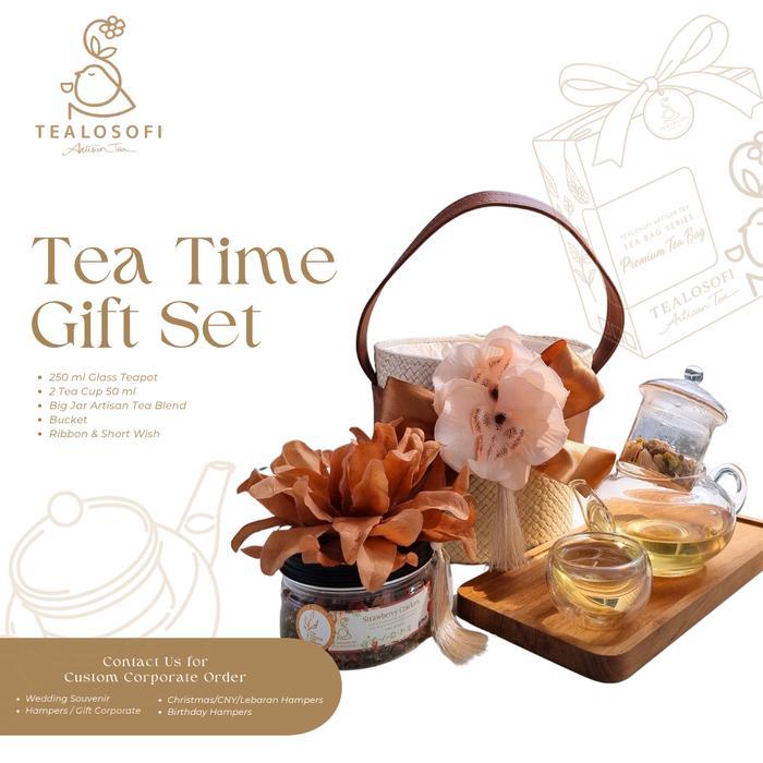 Tea Time Gift Set - Healthy Souvenir Hampers Kado Teh Pot - Tealosofi - 3 Tube Awards