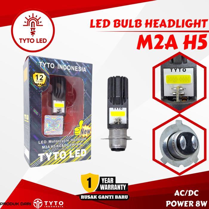 Lampu Utama Motor Soket H5 M2A 8Watt Ac Dc Tyto Led - Lampu Putih