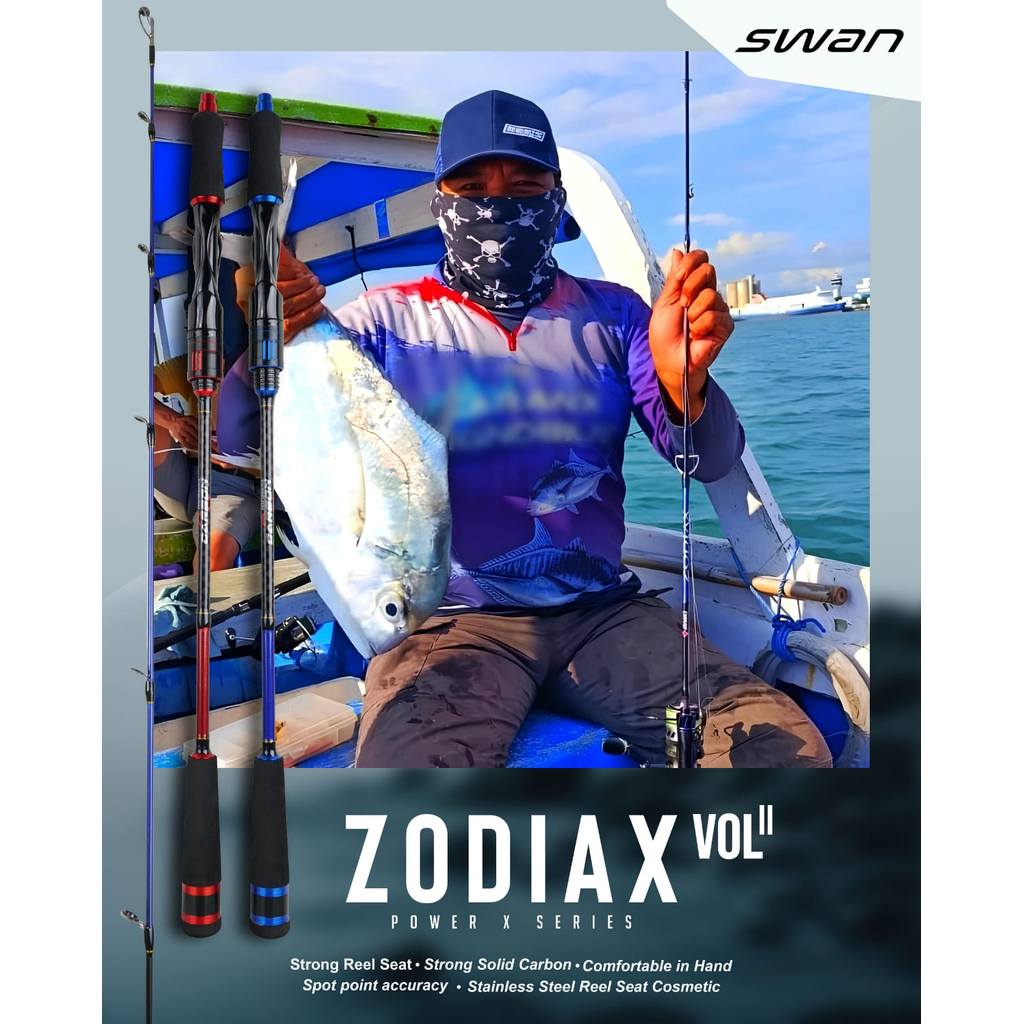 Joran Pancing SWAN ZODIAX Vol 2 180cm (PE1-3 / PE2-4) Jigging Carbon Solid
