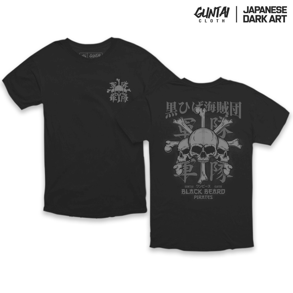 Kaos Distro Anime One Piece  Original Jepang Guntai Cloth BLACKBEARD