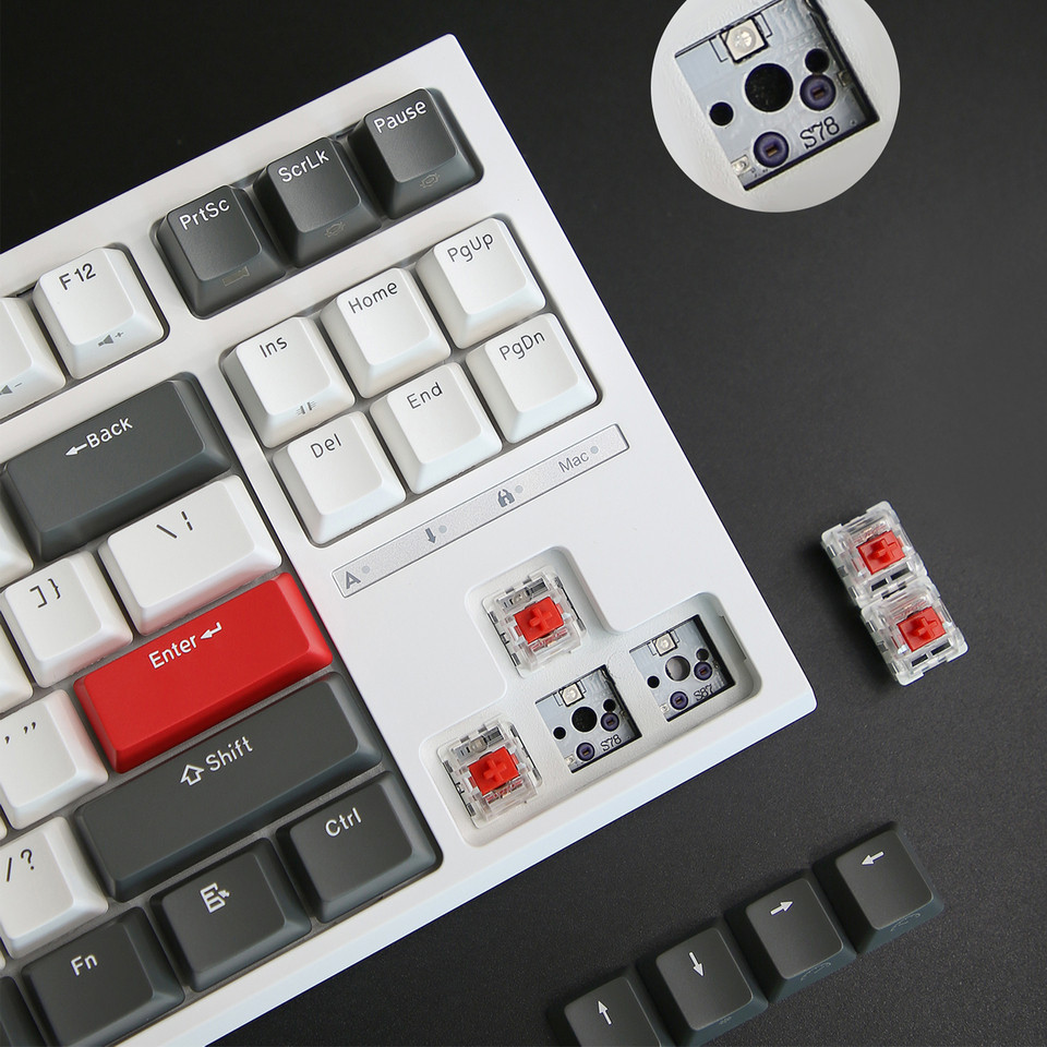 RK ROYAL KLUDGE R87 Russian Mechanical Keyboard 87 Keys RGB Backlit Hot-swappable Wired Gaming Keybo