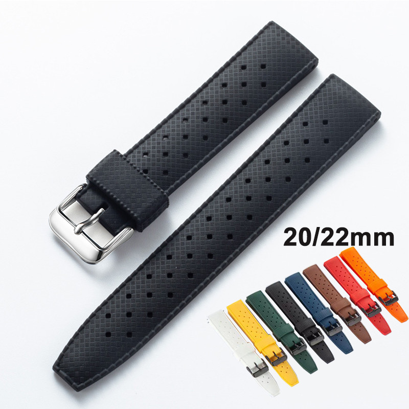 Premium Tropic Rubber Watch Strap 20mm 22mm Men ving Waterproof Silicone Band Bracelet for Seiko Wat