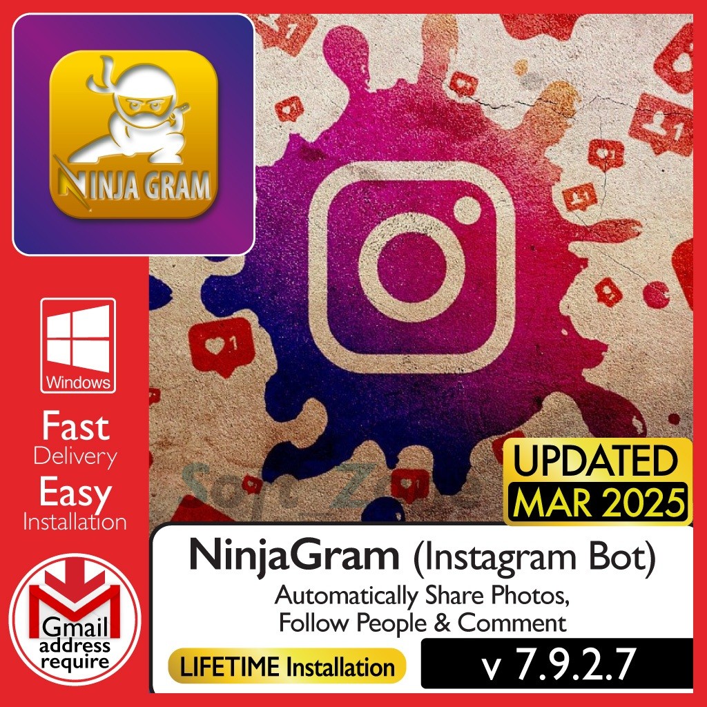 NinjaGram (Instagram Bot) 7.9.2.7 - Automatically Share Photos, Follow People, & Comment | Windows -