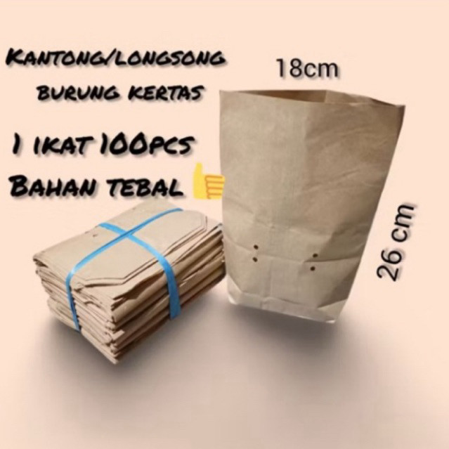 SLONGSONG BURUNG KERTAS Harga Murah KANTONG SEMEN UNTUK BUNGKUS BURUNG KECIL ISI 100 Premium Quality