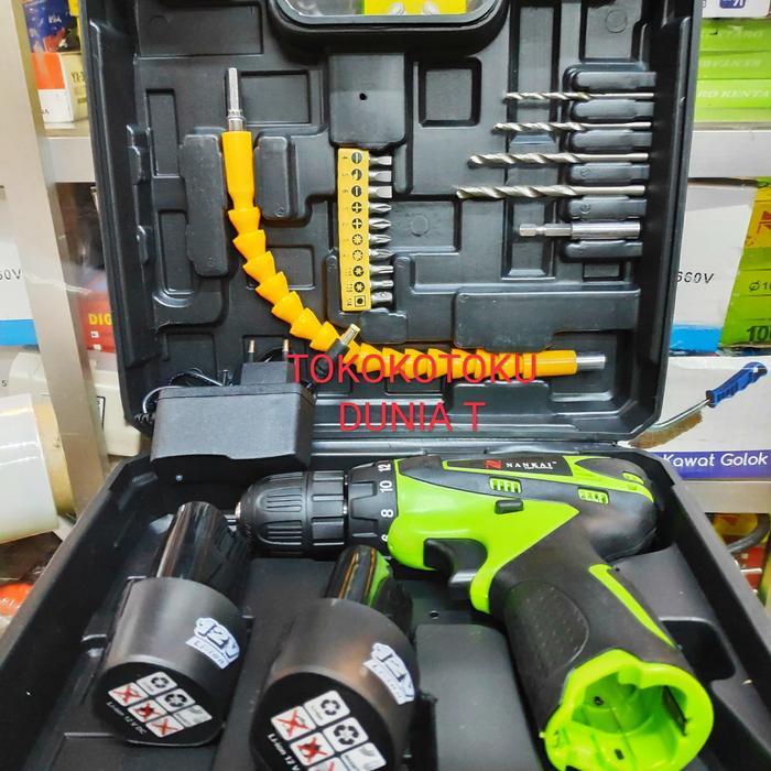 Mesin Bor Baterai Cordless Drill Nankai 12V