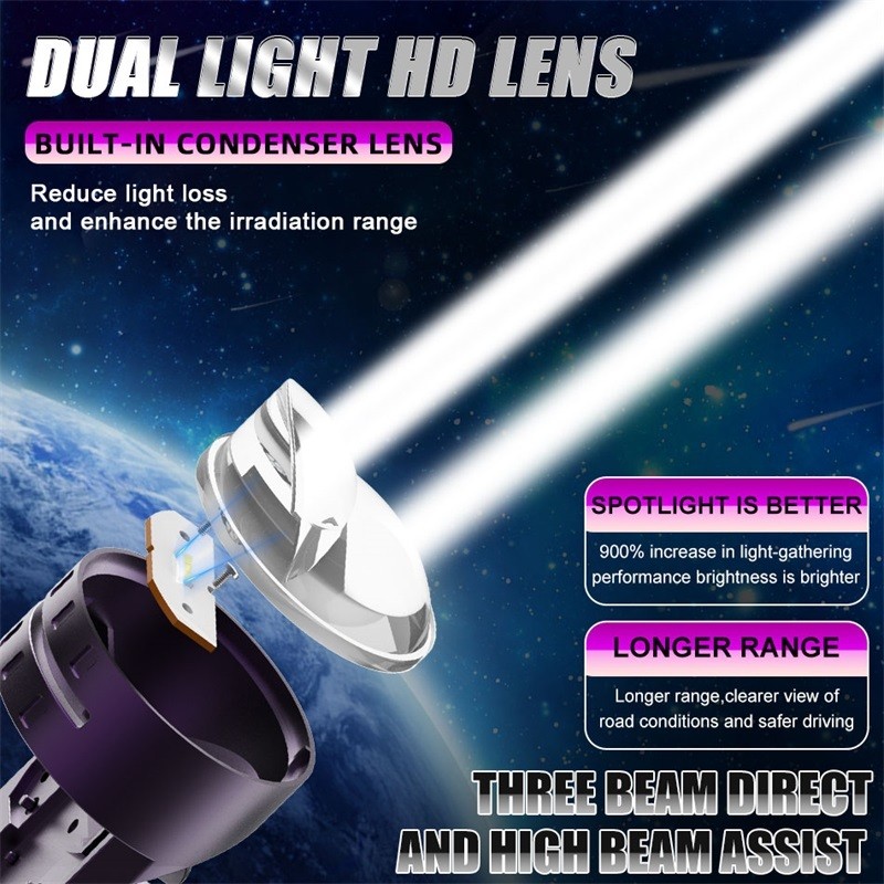 LED Headlight Bulb Projector New H4/9003/HB2 Canbus Super Bright LED 2000W 2000000LM 6000K Hi/Low Be