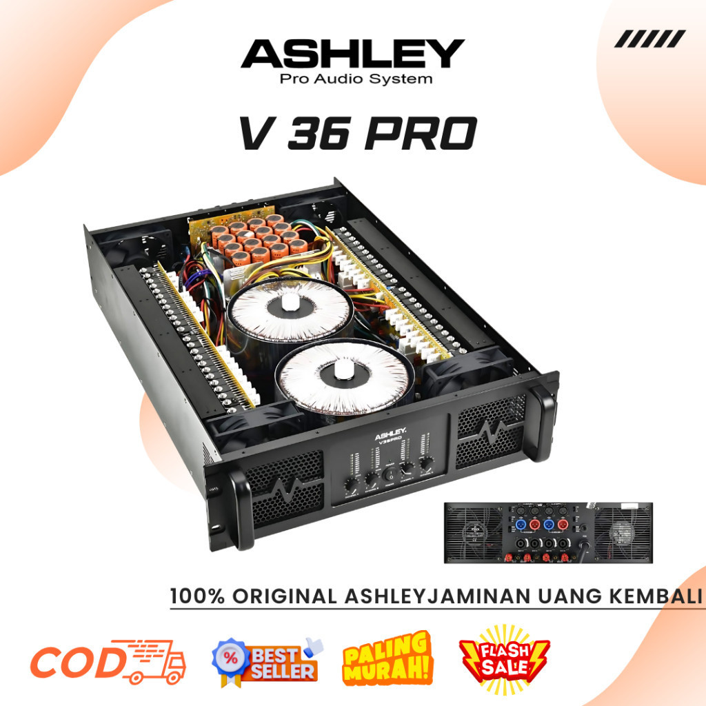 Power Ashley V36 Pro 4 Channel Professional Power Amplifier