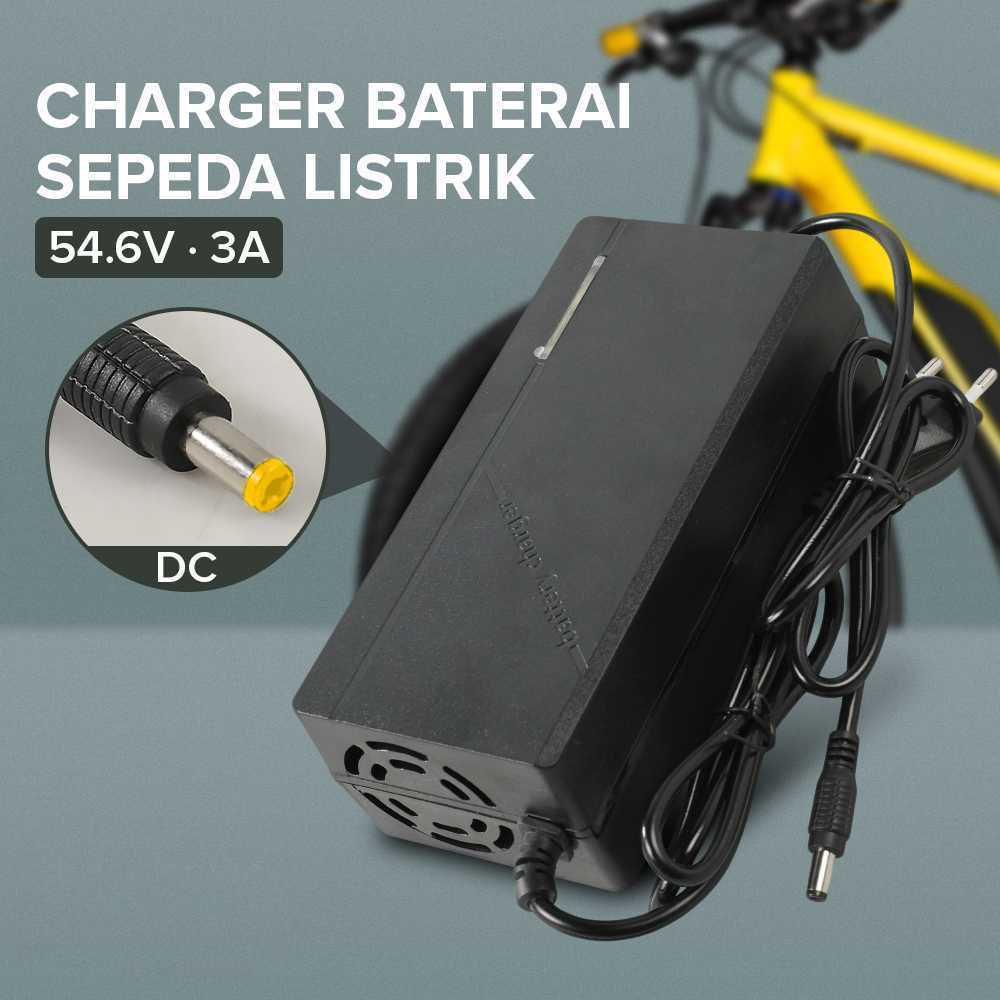 Adaptor 48V 3A JNENCONN Adaptor Charger Baterai Skuter Sepeda Listrik DC 54.6V 3A - 48V3A