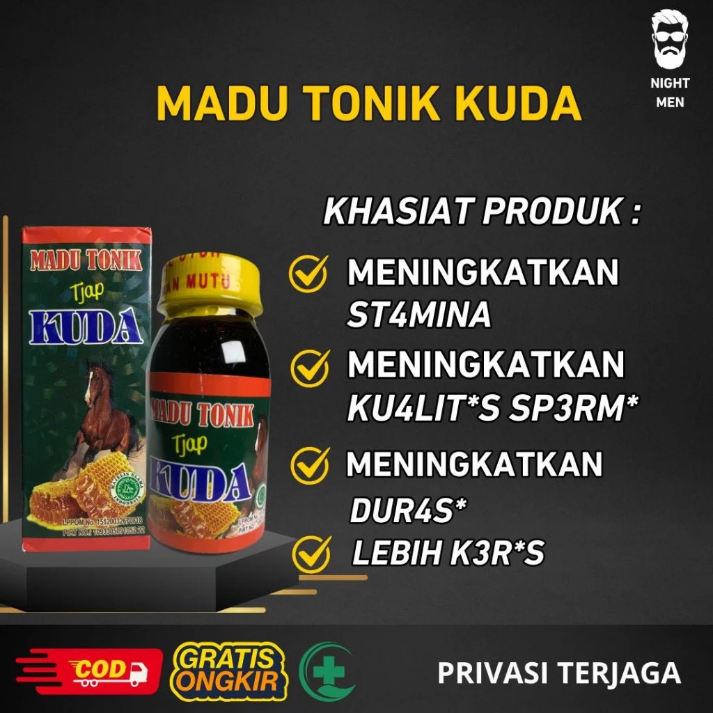 Madu herbal (privasi aman) Madu Tonik Kuda Hijau Madu Stamina Pria Alami | madu tonik tjap kuda cap 