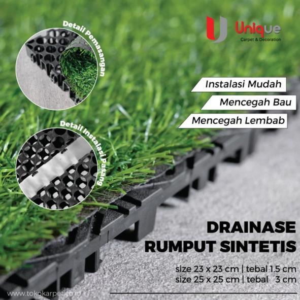 Drainase Alas Rumput Sintetis / Alas Rumput Palsu tebal 3cm - Tatakan Rumput Sintetis