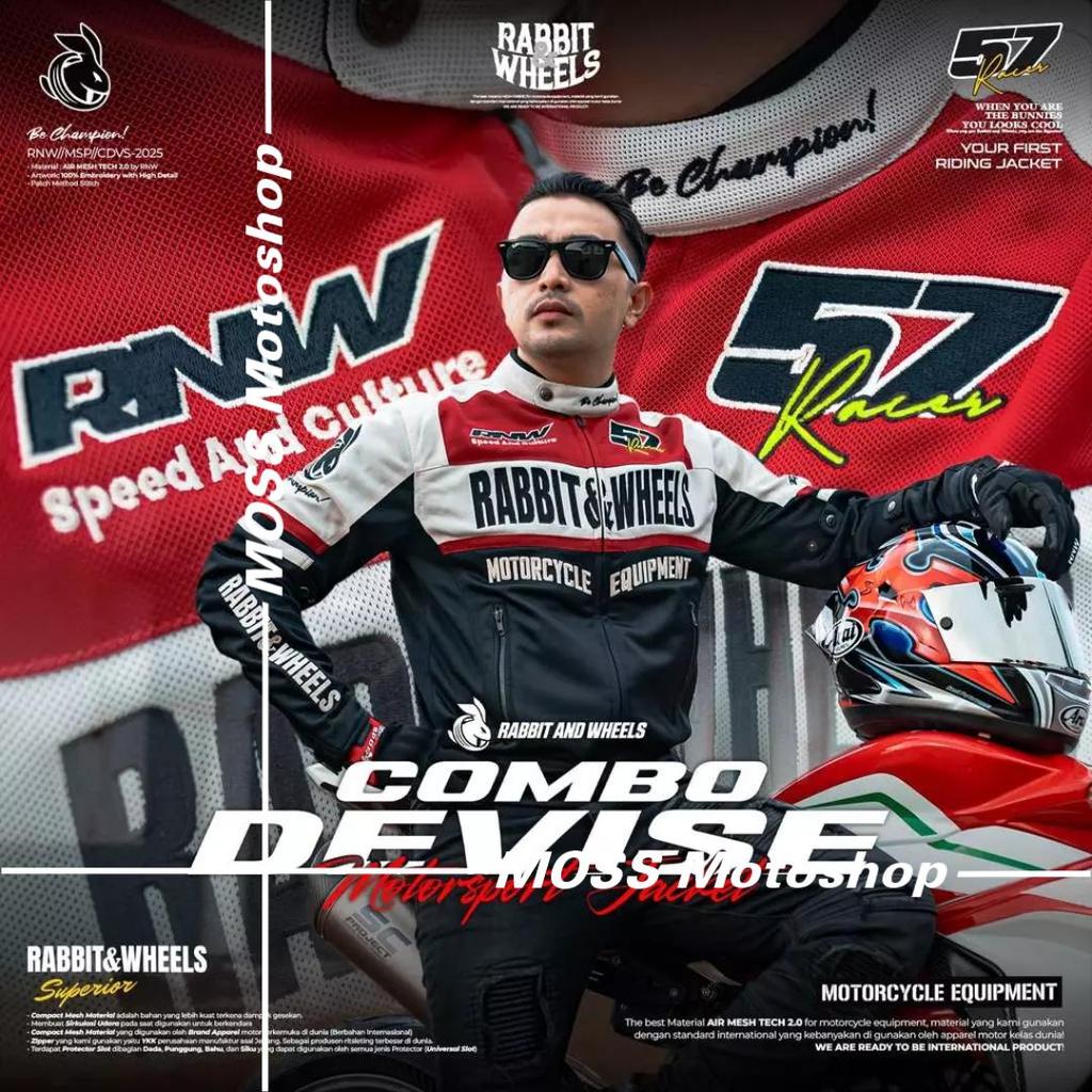 JAKET RABBIT & WHEELS COMBO DEVISE RED | JAKET TOURING RABBIT & WHEELS | 100% ORIGINAL PRODUCT