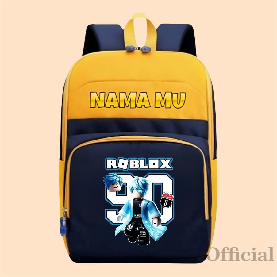 Tas Ransel Sekolah Anak TK SD Dan Mengaji Anak TK SD Kekinian Cowo Cewe Tema Game ROBLOX Free Costum
