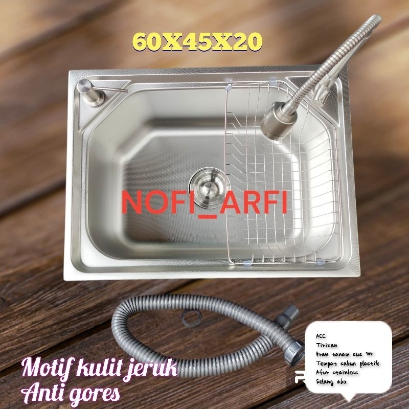 PROMOOKI bak cuci piring 1 lubang 60 cm/kitchen sink/wastafel stainlesTERLARIS