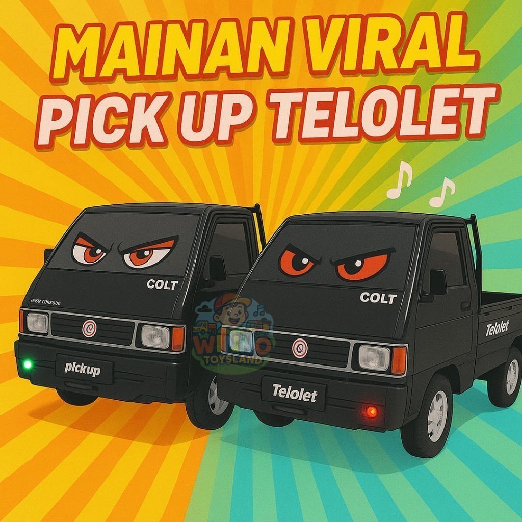 KIDZ - Mainan Anak Mobil Pick Up L300 Lampu  Tidak Lampu Black Edition  Mobil - Mobilan PICK UP