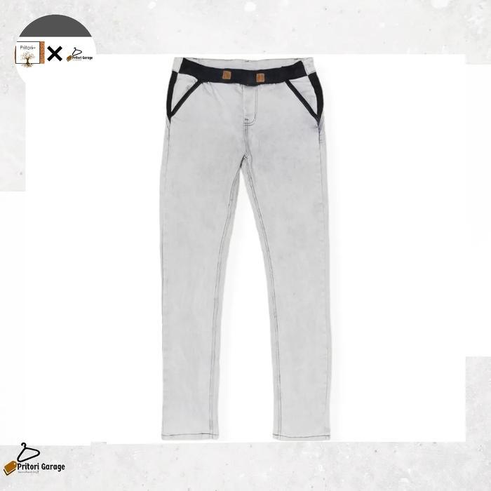 Soft Jeans Drawstring Basic Denim Skinny Light Grey Acid Wash Black 28