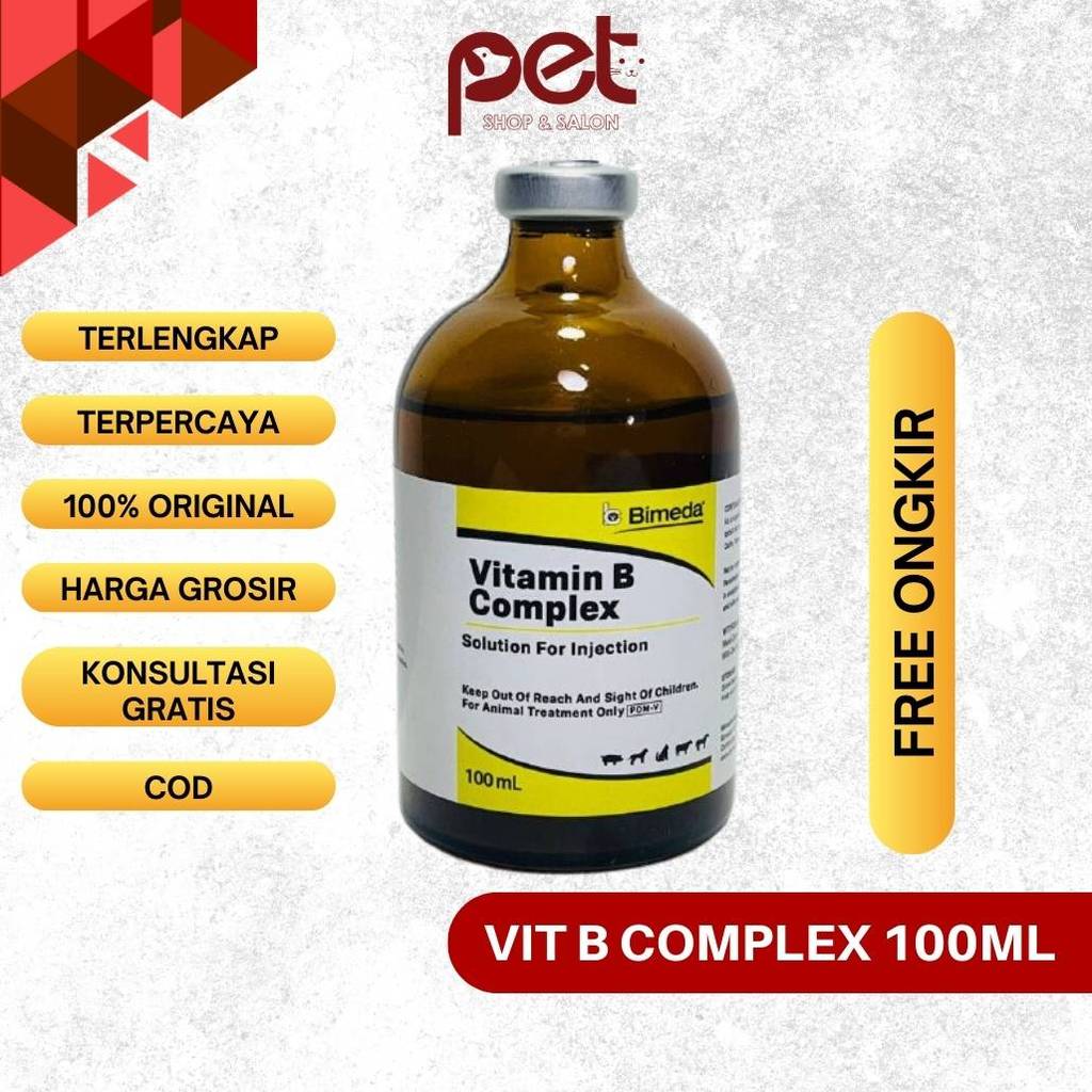 B Complek 100 ml Bimeda - Vitamin B Komplek Injeksi - Vit B Kompleks - Obat Sapi Kambing Domba