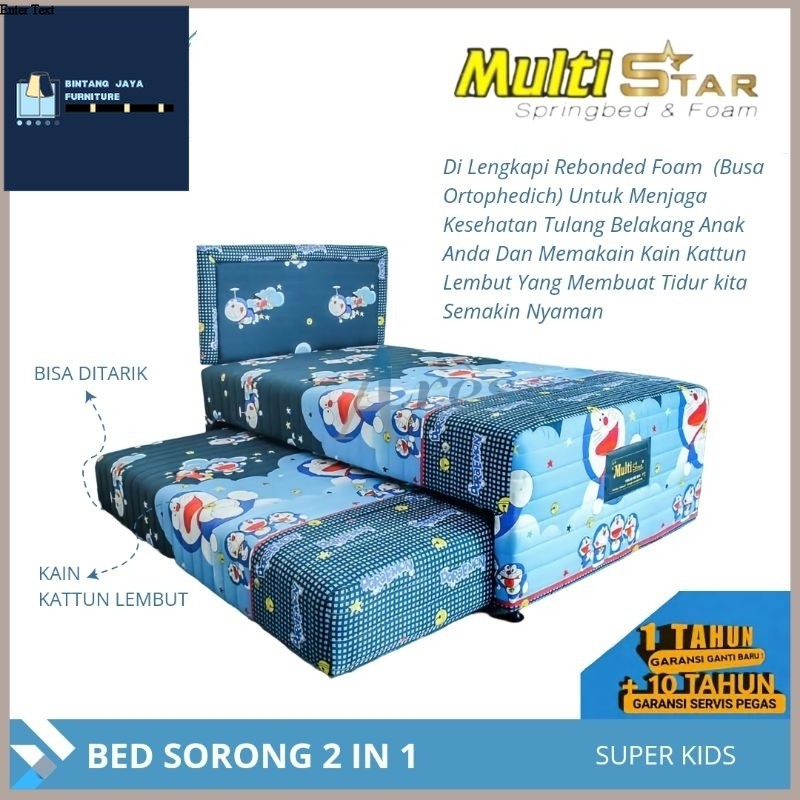 Bed Sorong 2in1 Karakter / Kasur Anak Doraemon Termurah Cirebon